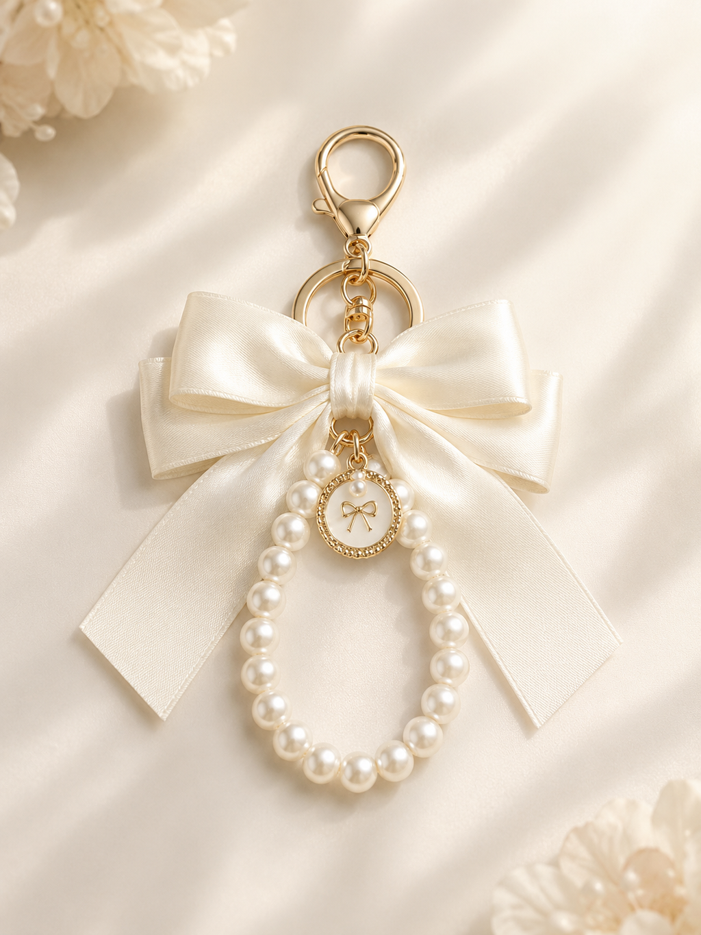 Pearl Bow Keychain